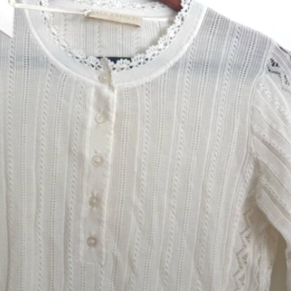 Ulla Johnson  Delia Top Cream LaceTrim Detail Sweater - Picture 6 of 16